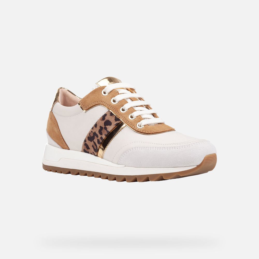 Basket Geox Tabelya - Blanche/Marron - Femme 013295-YNQ